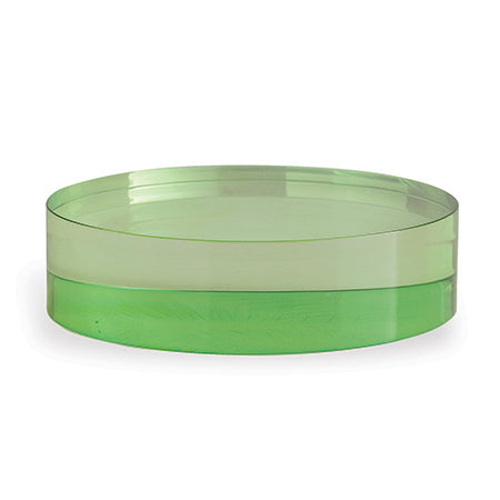 Port 68 Green Lucite Round Stand 7"D X 2"H Set/2