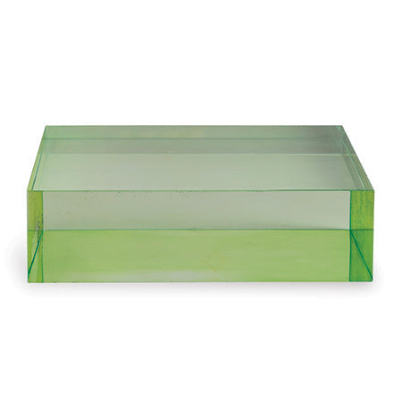 Port 68 Green Lucite Square Stand 7" X 7" X 2"H Set/2