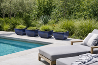 Design Shop Falling Blue Soho Square Bowl Planter 16", Set of 2