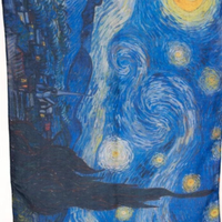 Starry Night Accessories Gift Bundle by Design Shop. Scarf, key chain, accessories case & coin purse.