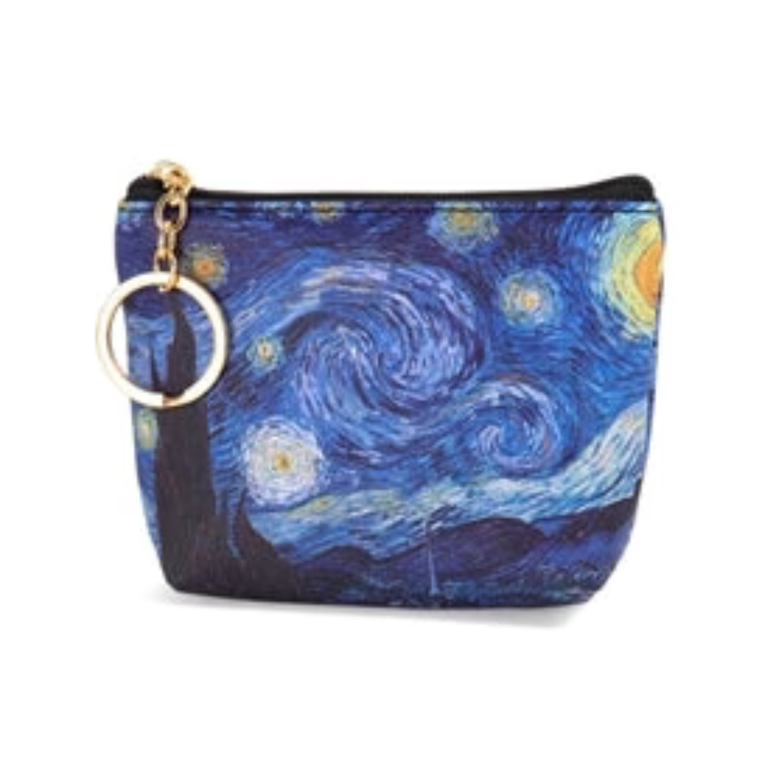 Starry Night Accessories Gift Bundle by Design Shop. Scarf, key chain, accessories case & coin purse.