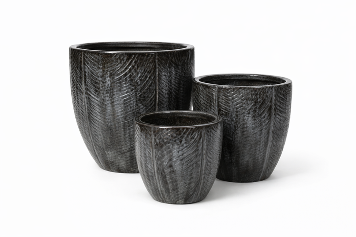 Design Shop Storm Gray Tiago Round Egg Planter 22", Set of 3