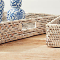 Design Shop Burma Rattan Ottoman Trays, Set Of 3