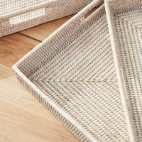 Design Shop Burma Rattan Ottoman Trays, Set Of 3