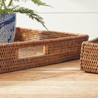 Design Shop Burma Rattan Ottoman Trays, Set Of 3