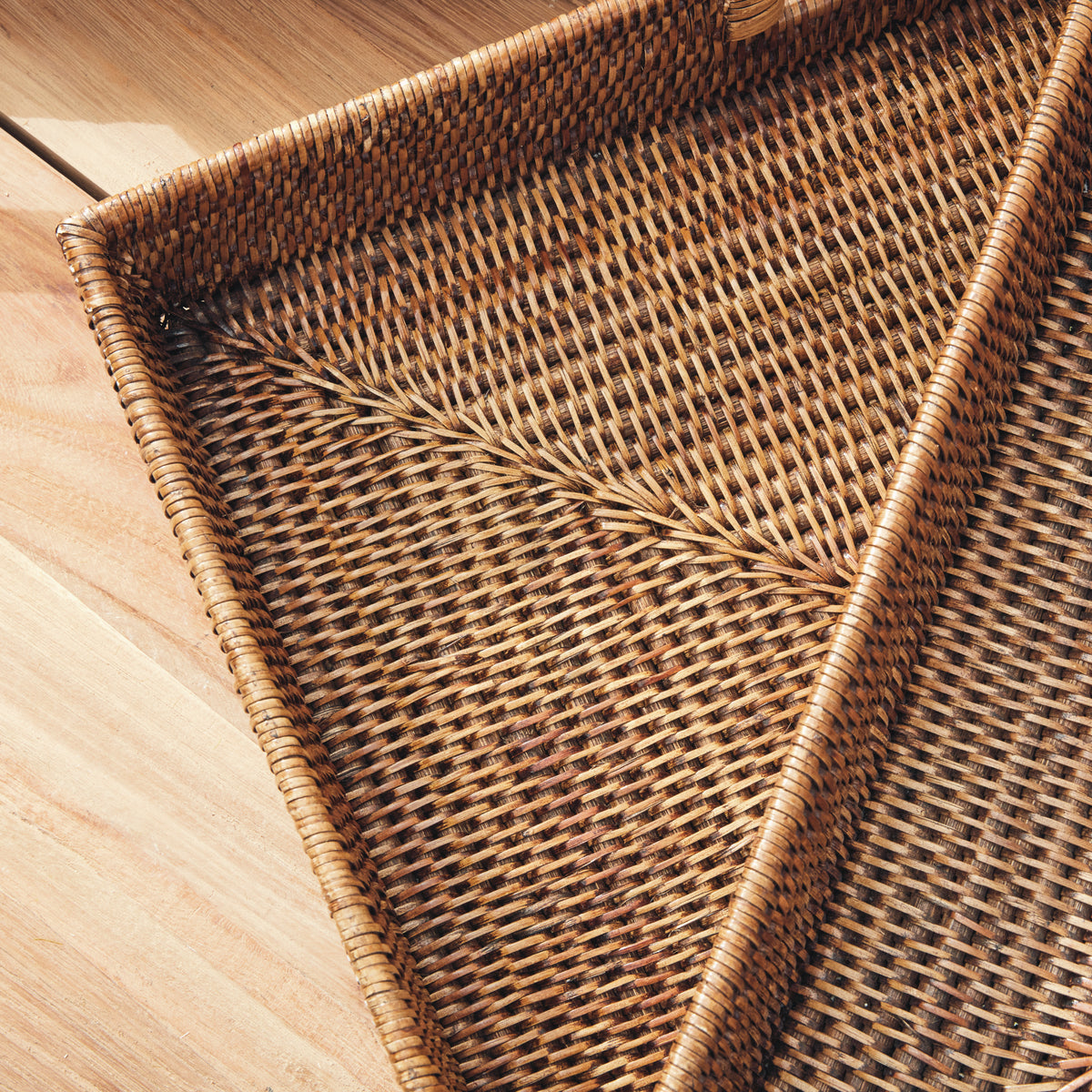 Design Shop Burma Rattan Ottoman Trays, Set Of 3