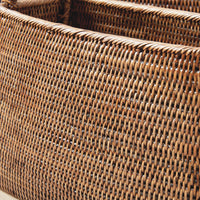 Design Shop Burma Rattan Narrow Magazine Baskets, Set Of 2