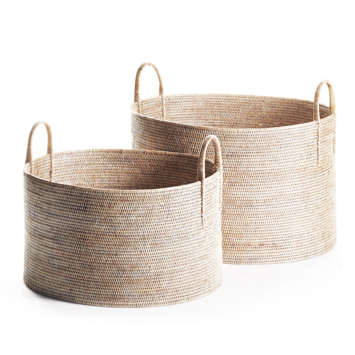 Design Shop Burma Rattan Hampers With Handles, Set Of 2