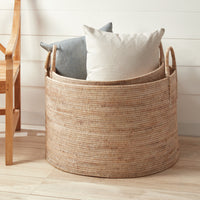 Design Shop Burma Rattan Hampers With Handles, Set Of 2