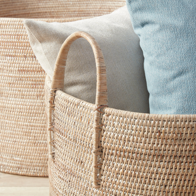 Design Shop Burma Rattan Hampers With Handles, Set Of 2