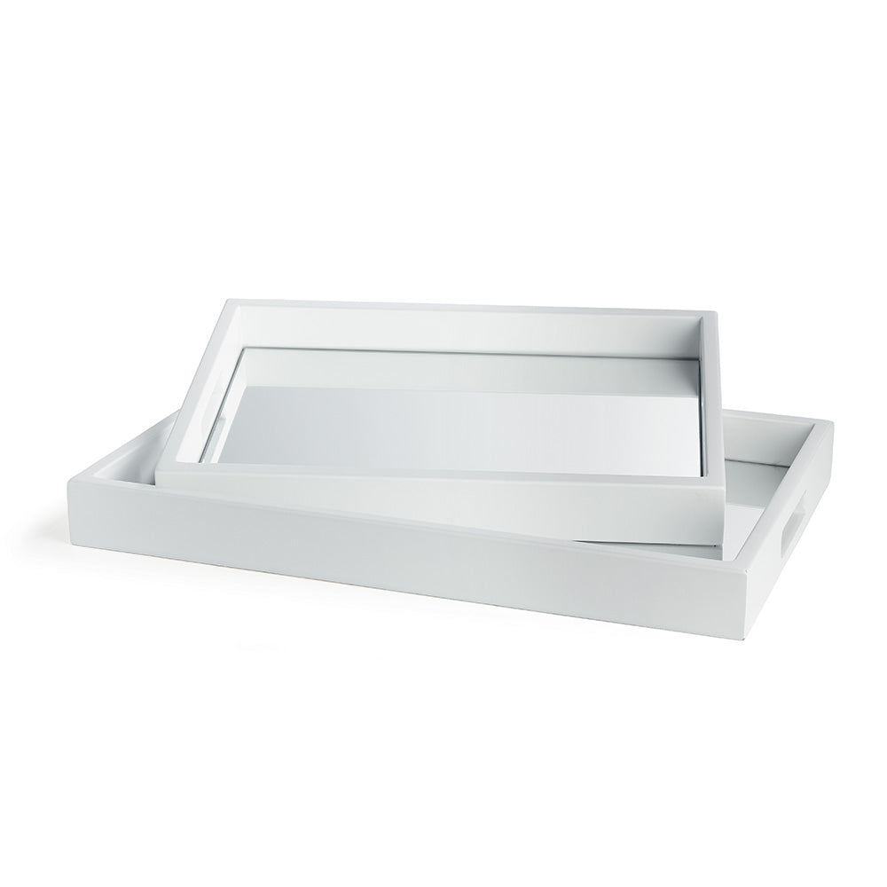 Design Shop Malibu Mirrored Trays, Set Of 2