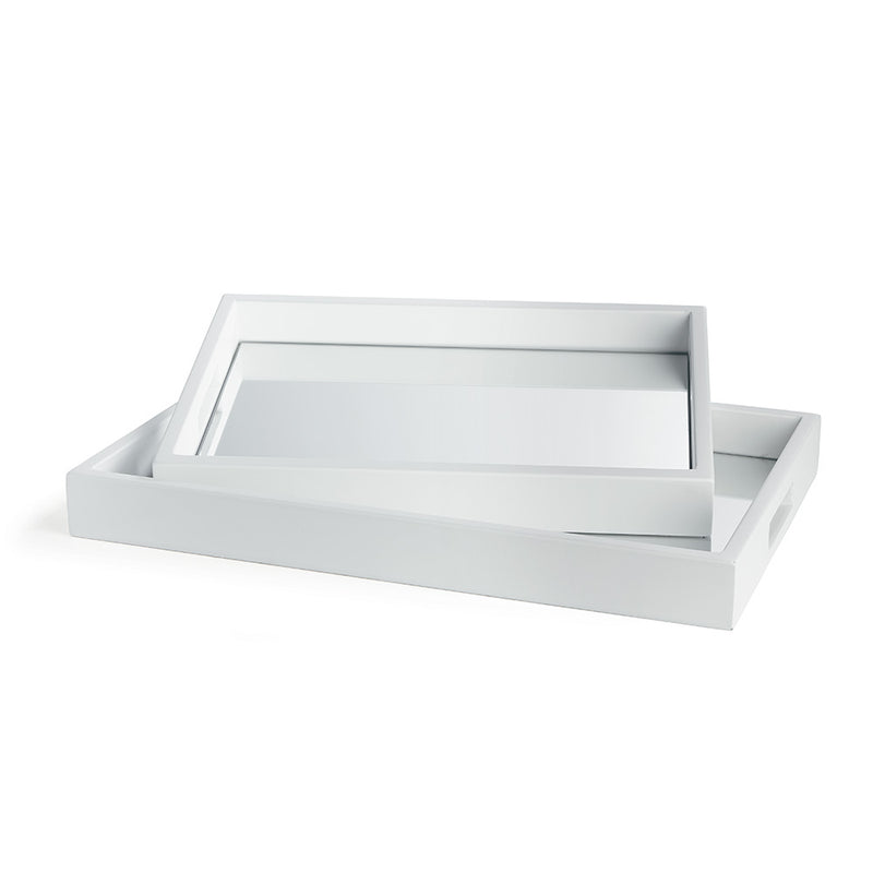 Design Shop Malibu Mirrored Trays, Set Of 2