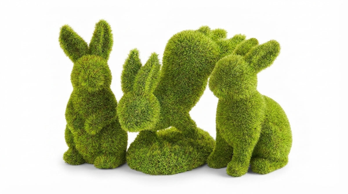 Set of 3 Mossy Sitting Bunnies