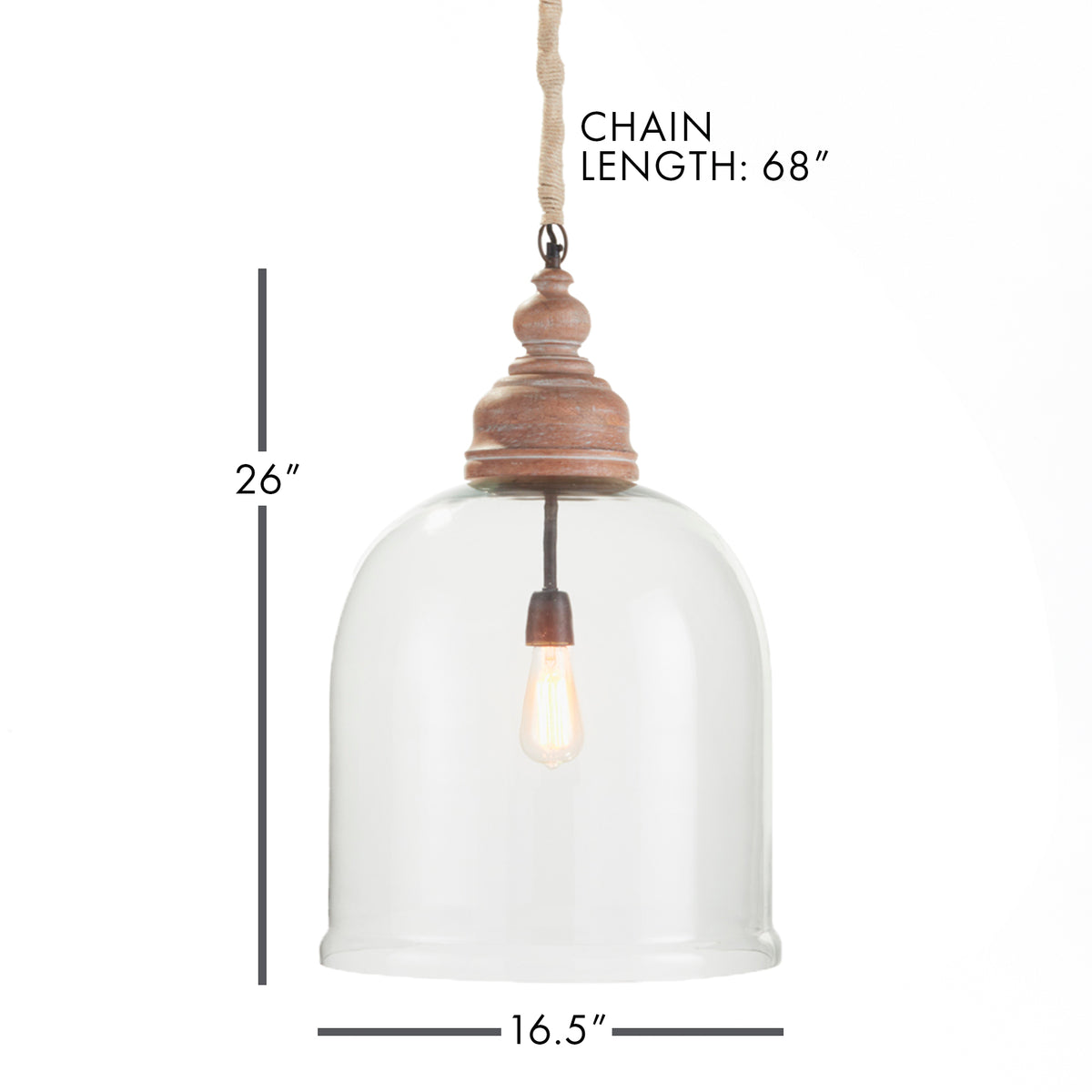 Design Shop Vintner'S Cloche Pendant 26"