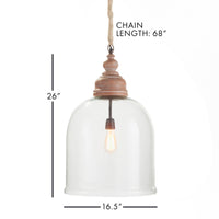 Design Shop Vintner'S Cloche Pendant 26"