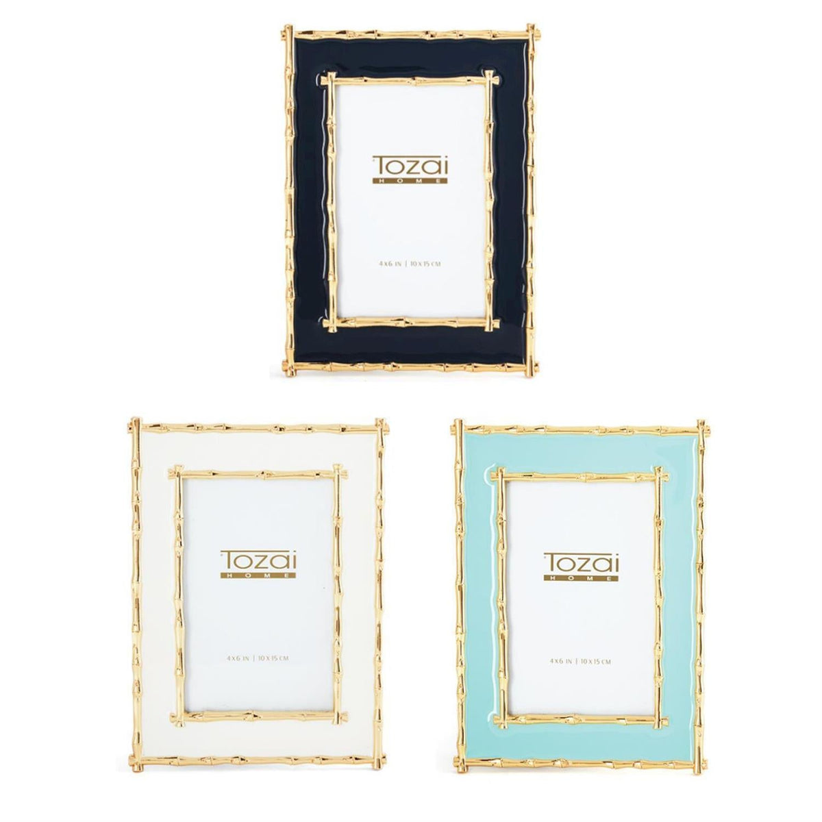 Design Shop Brynn Gold Bamboo Border Photo Frame Asst 3 Colors