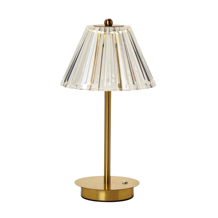 Design Shop Gold LED Cordless Table Lamp with Acrylic Shade 11.5"