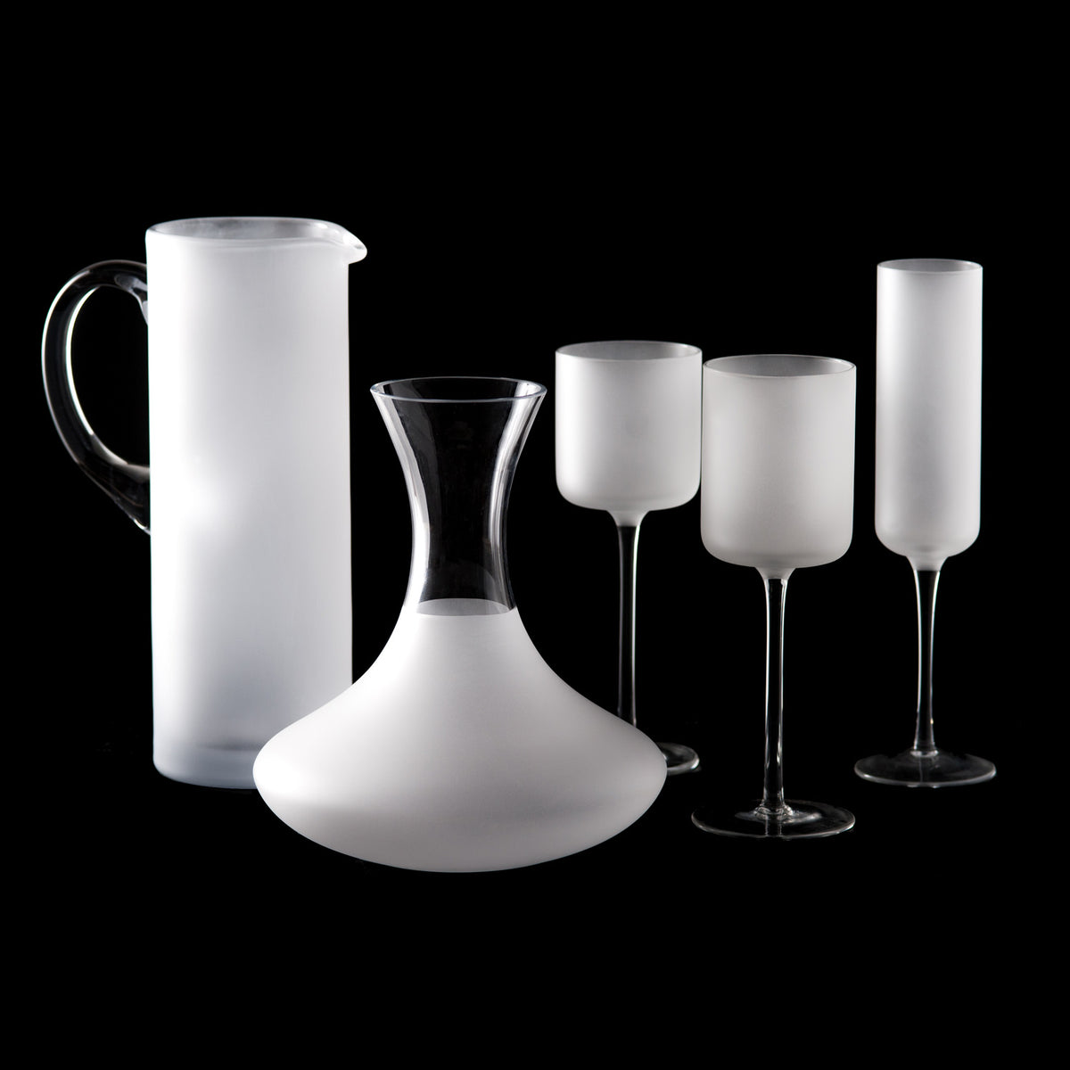 Abigails Frosted and Clear Carafe