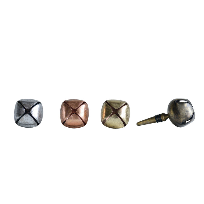 Design Shop Metal Bottle Stopper with Jingle Bell, 4 Colors