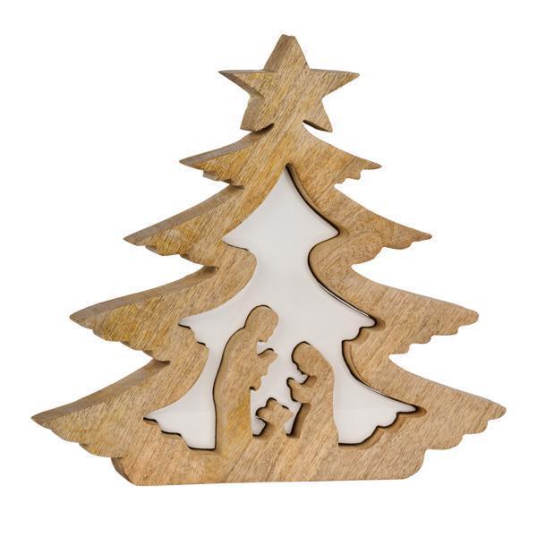 Design Shop 12.25" Mango Wood Nativity Tree