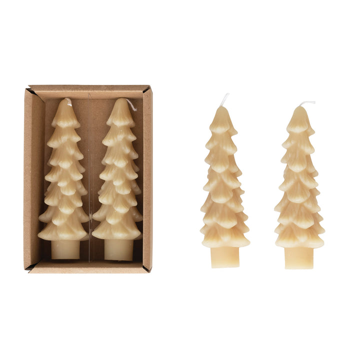 Design Shop Unscented Tree Shaped Taper Candles, Set of 2