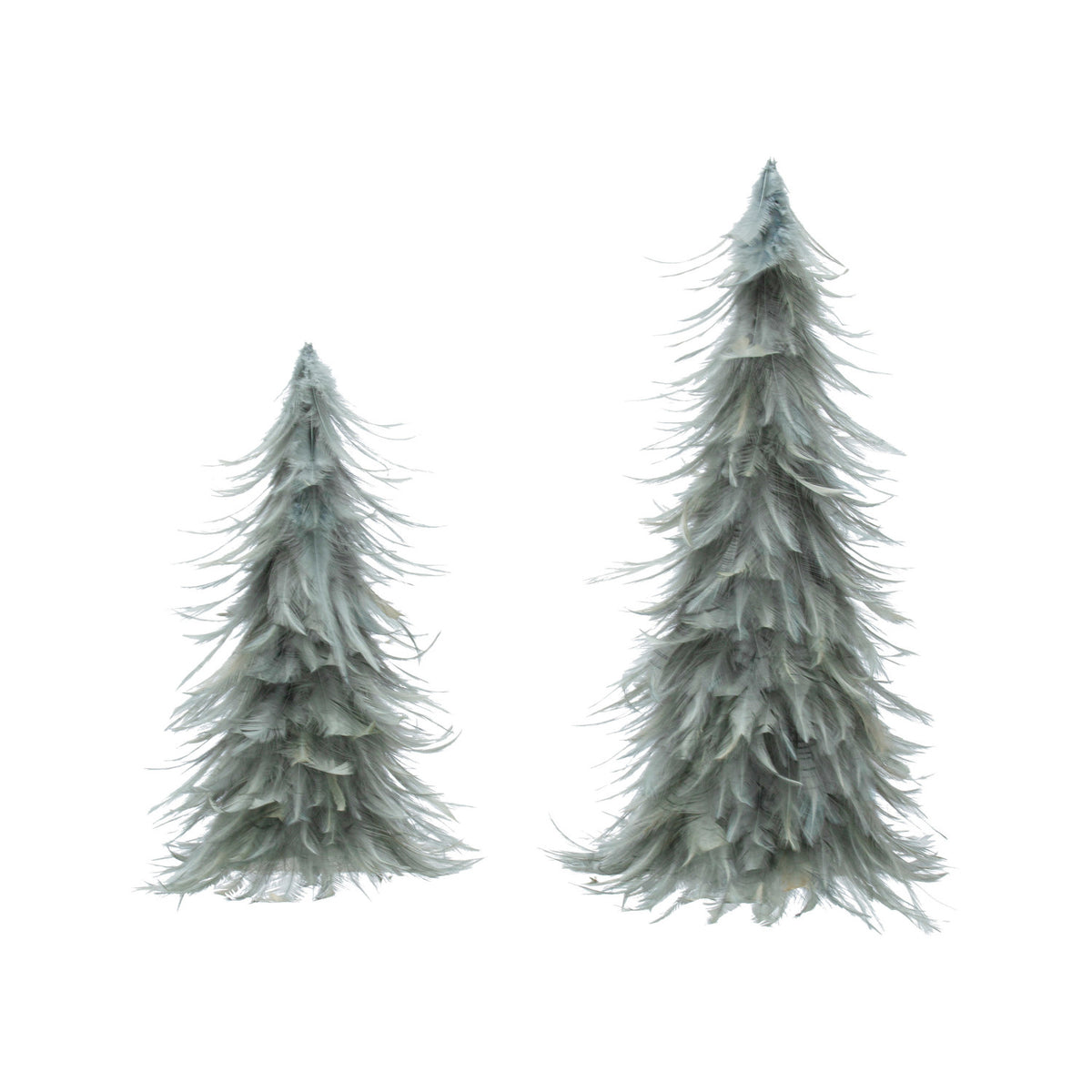 Design Shop Set of 2 10" Round x 16"H Feather Trees, Grey