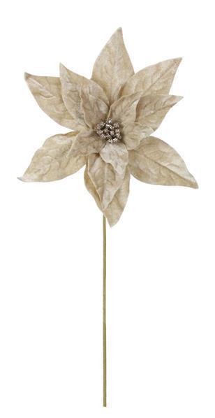 Design Shop 11" Velvet Poinsettia On 18" Stem