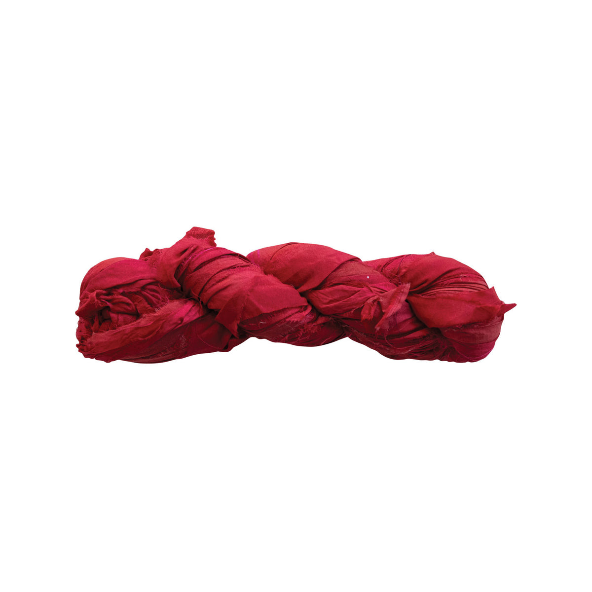 Design Shop Approximately 70-75 Yard Recycled Torn Silk Ribbon, Berry Red (Each One Will Vary)