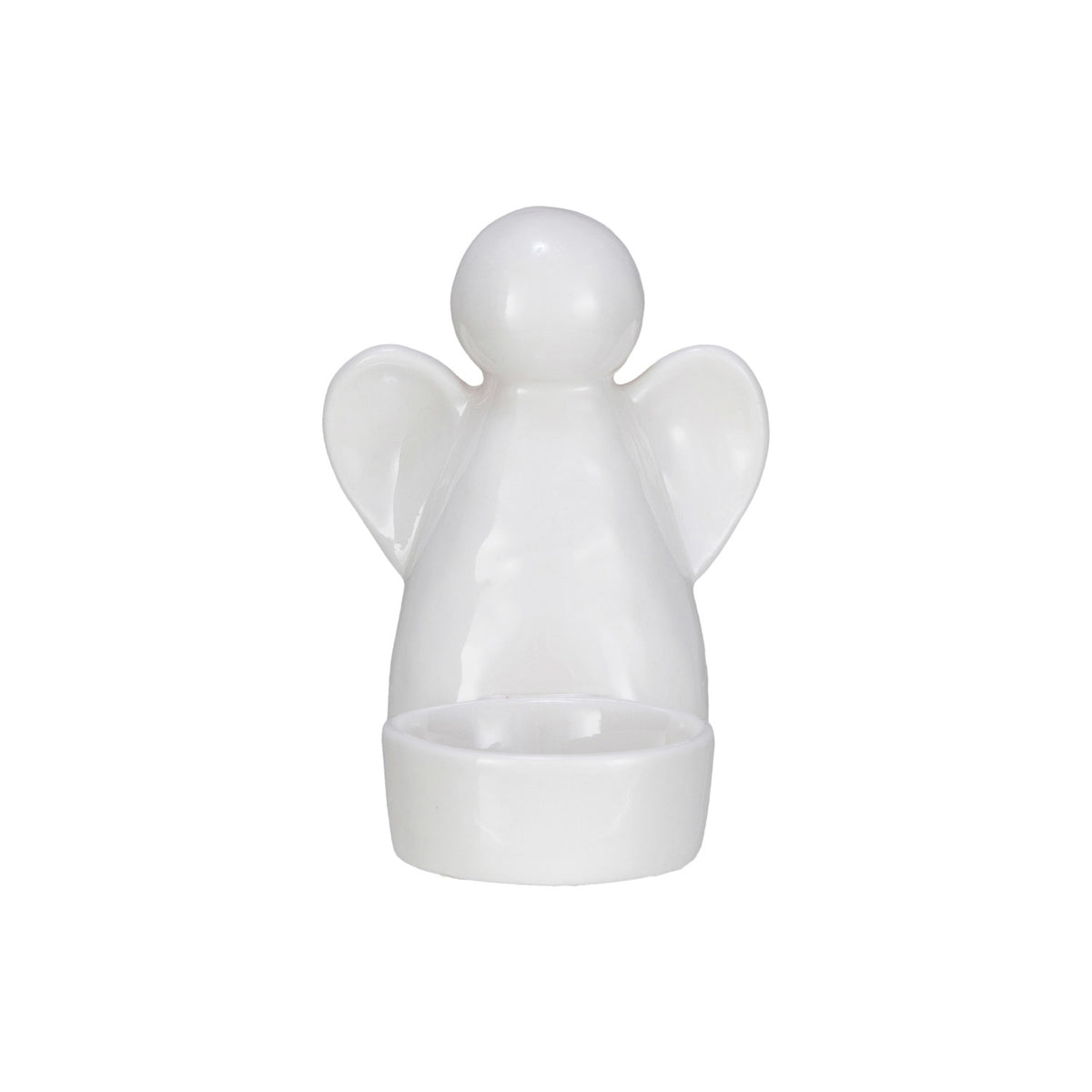 Design Shop Stoneware Angel Tealight Holder, White
