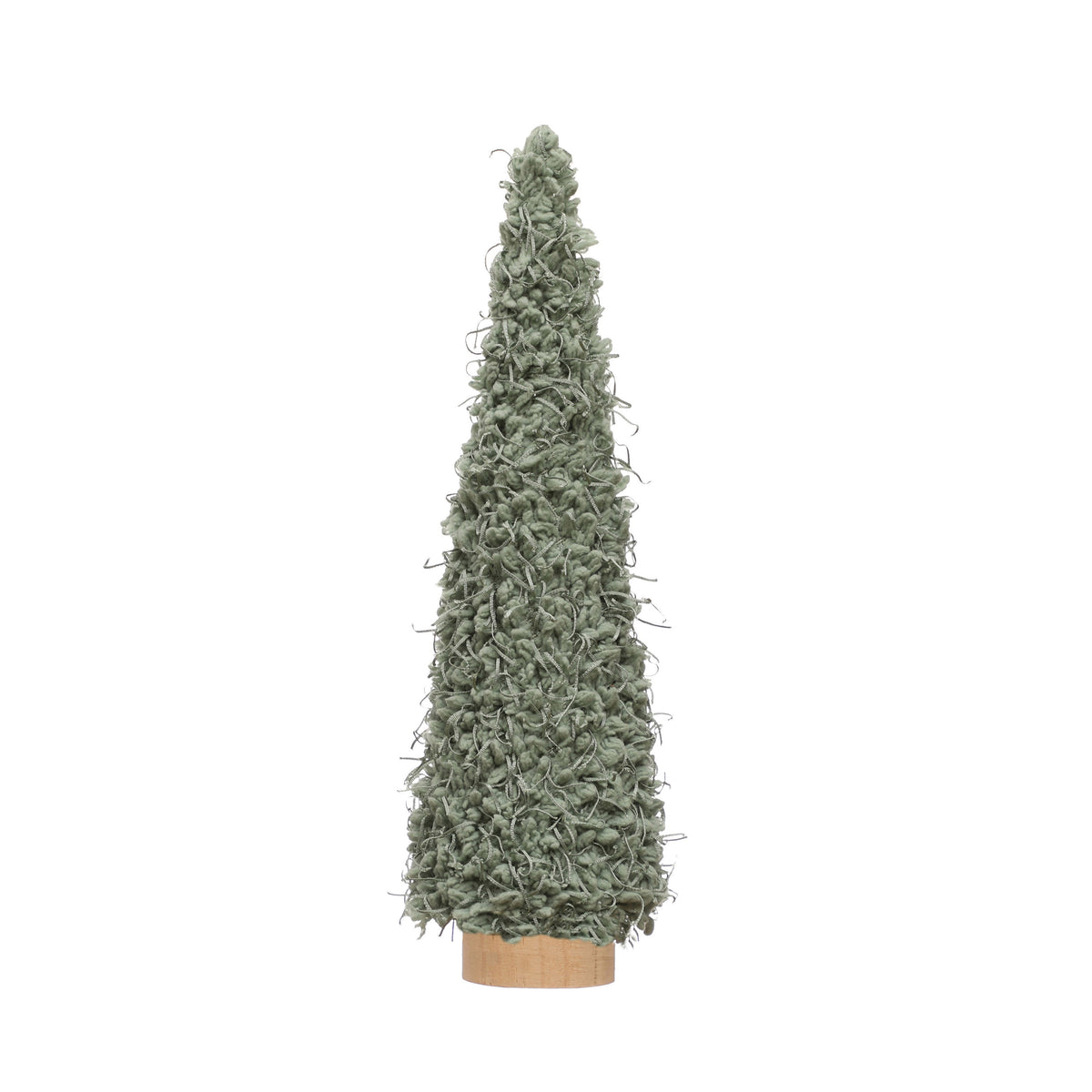 Design Shop 2-1/2" Round x 8-3/4"H Fabric Tree w/ Wood Base, Mint Color