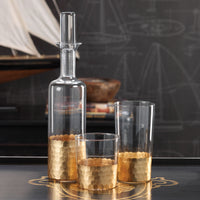 Zodax Vitorrio Gold Highball Glasses, Set of 4