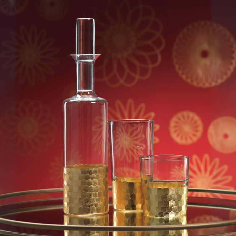 Zodax Vitorrio Gold Highball Glasses, Set of 4