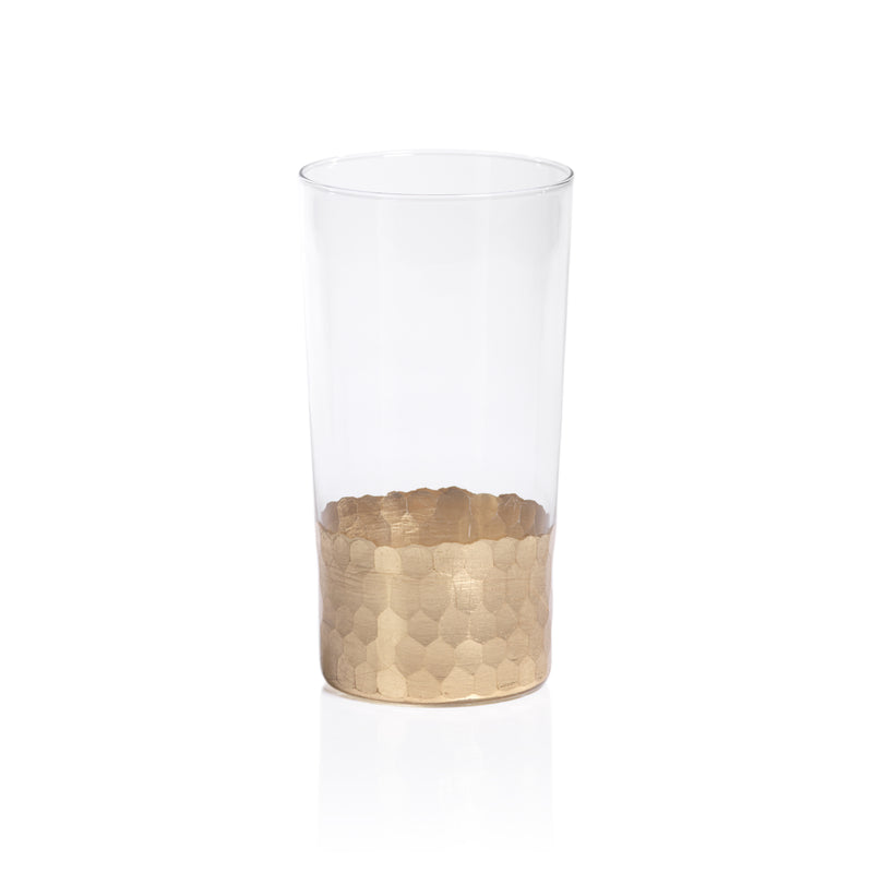 Zodax Vitorrio Gold Highball Glasses, Set of 4