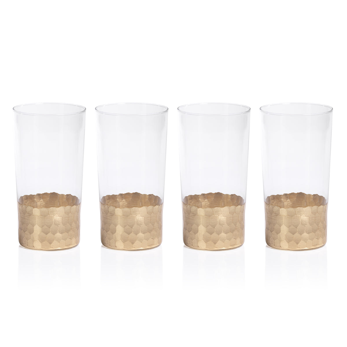 Zodax Vitorrio Gold Highball Glasses, Set of 4