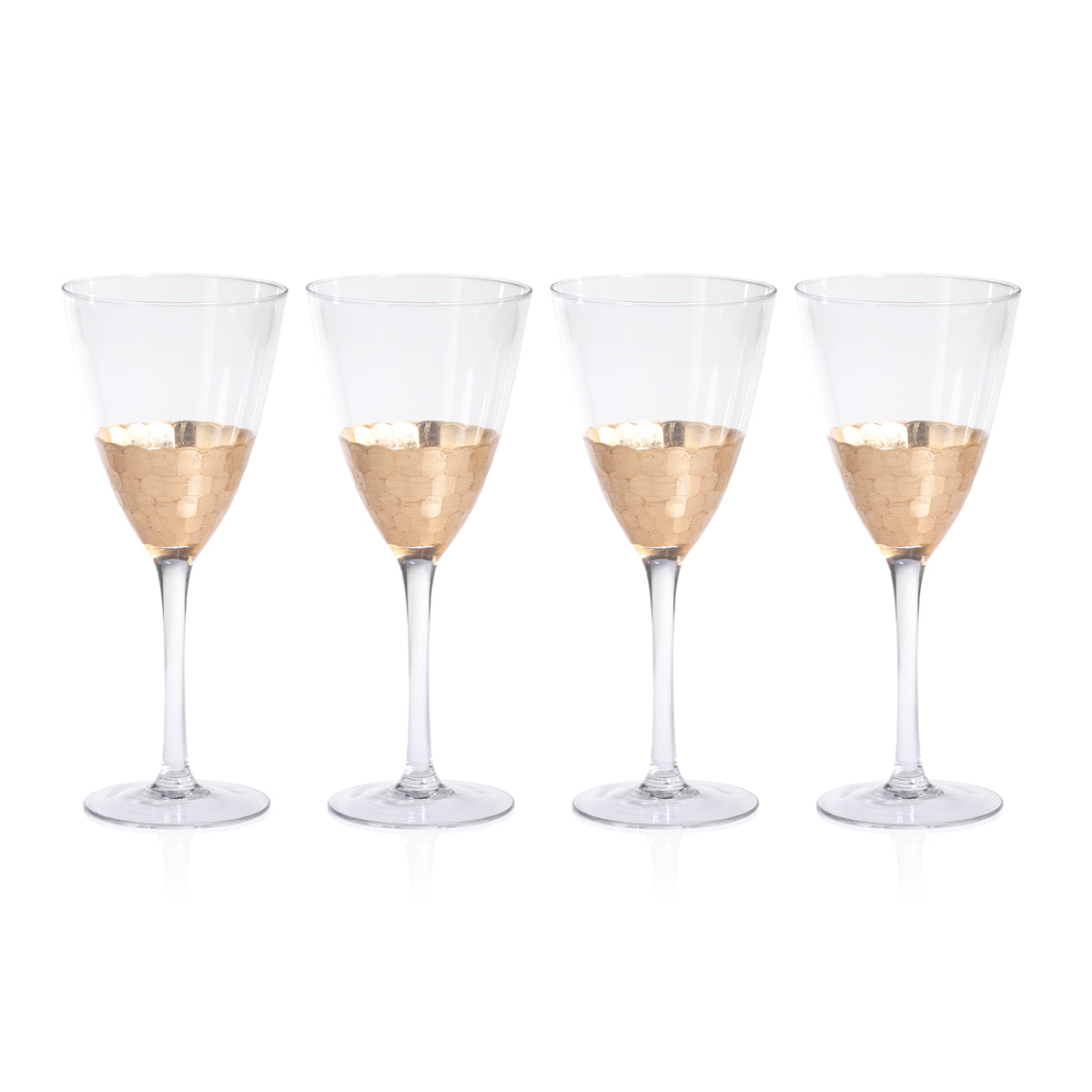 Zodax Vitorrio Gold Wine Glass, Set of 4