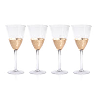 Zodax Vitorrio Gold Wine Glass, Set of 4