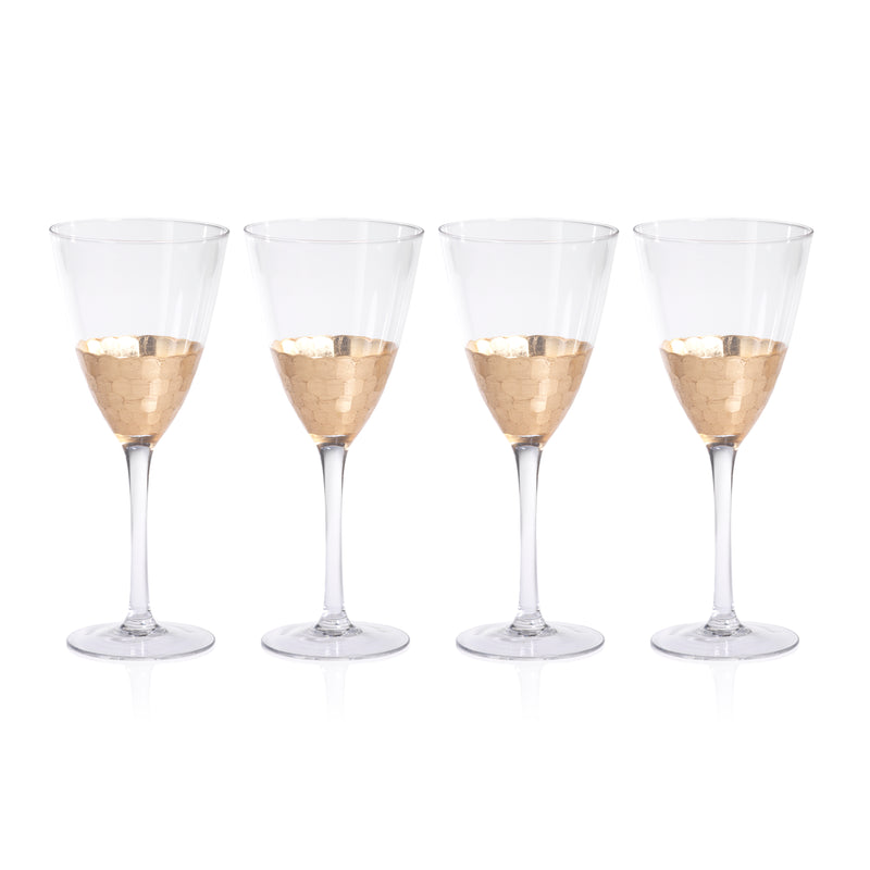 Zodax Vitorrio Gold Wine Glass, Set of 4