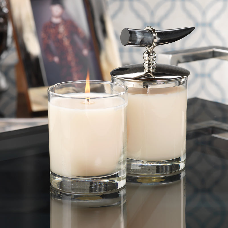 Zodax Casablanca Horn Scented Candle Jars, Set of 2