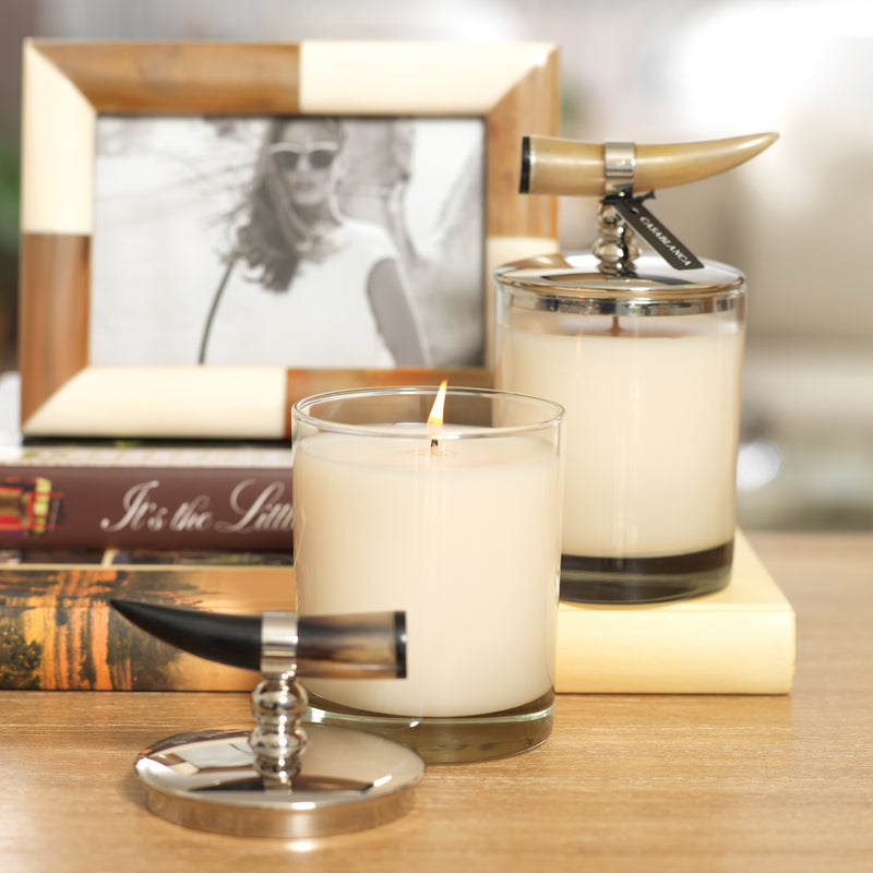 Zodax Casablanca Horn Scented Candle Jars, Set of 2