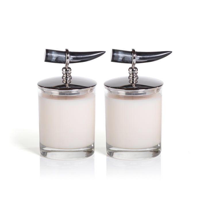 Zodax Casablanca Horn Scented Candle Jars, Set of 2