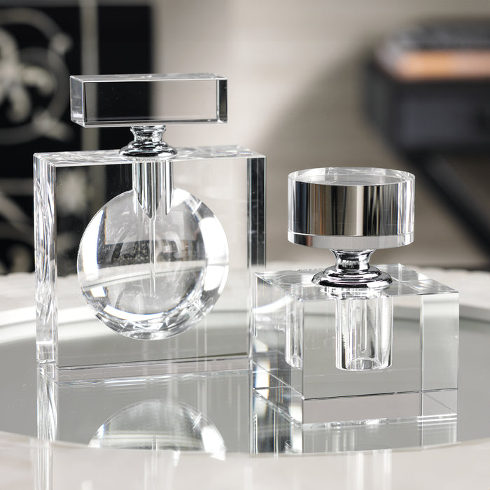 Zodax 4.25-Inch Tall Amari Cube Glass Perfume Bottle