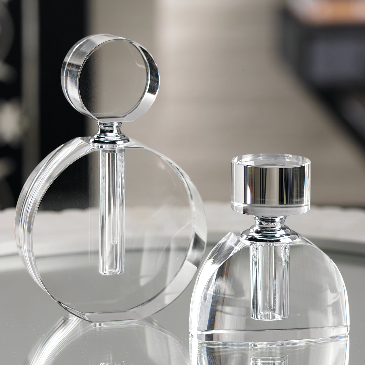 Zodax 6-Inch Tall Amari Double O Glass Perfume Bottle