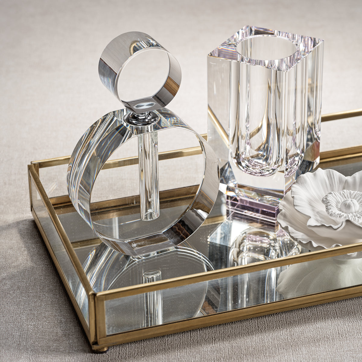 Zodax 6-Inch Tall Amari Double O Glass Perfume Bottle