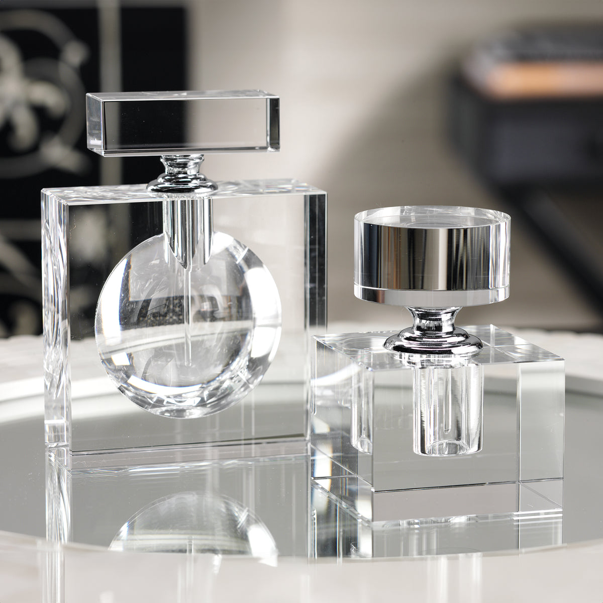 Zodax 6-Inch Tall Amari Square Glass Perfume Bottle