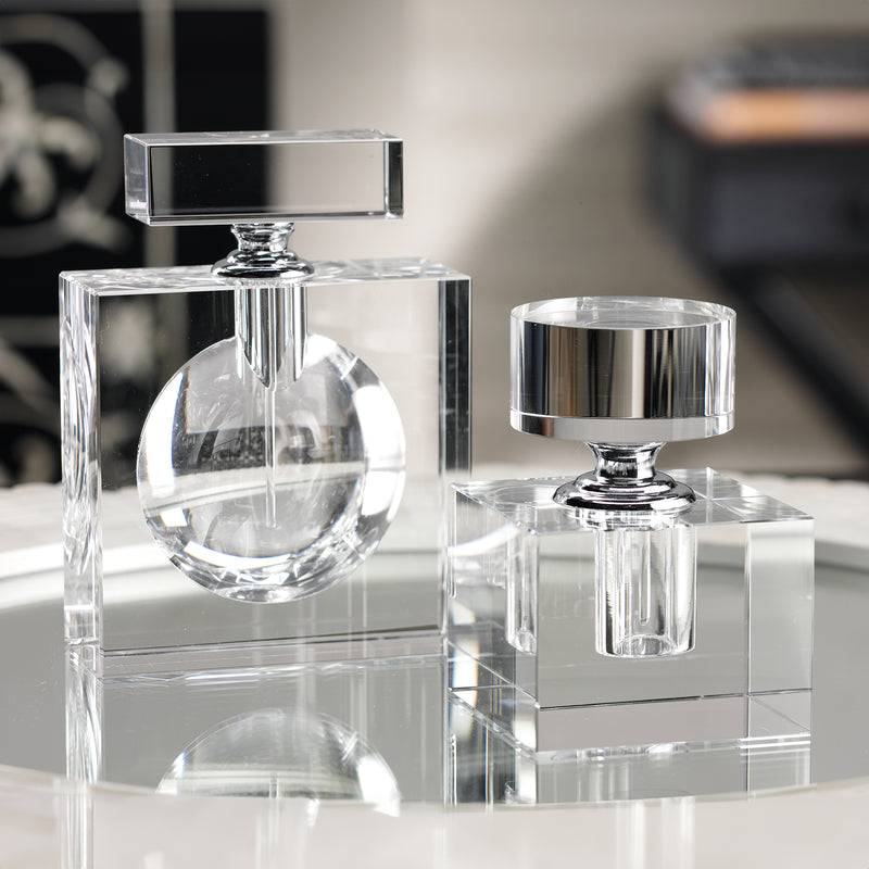 Zodax 6-Inch Tall Amari Square Glass Perfume Bottle
