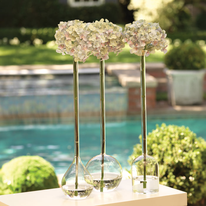 Zodax 21.5-Inch Tall Finley Long Neck Ball Glass Vase