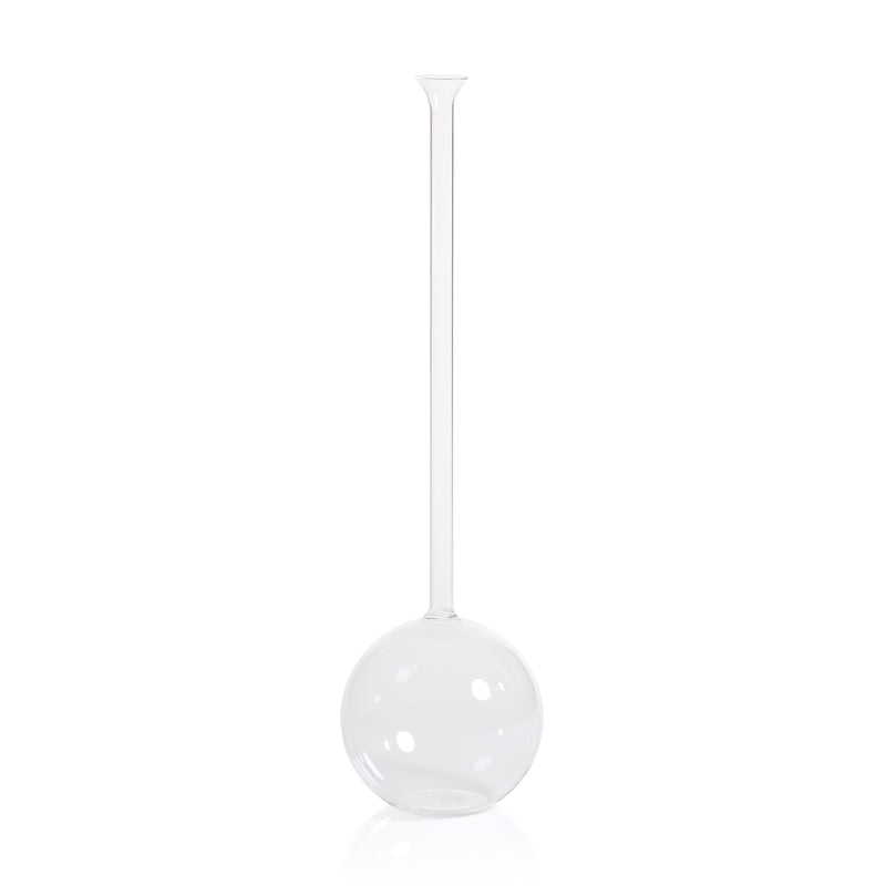 Zodax 21.5-Inch Tall Finley Long Neck Ball Glass Vase