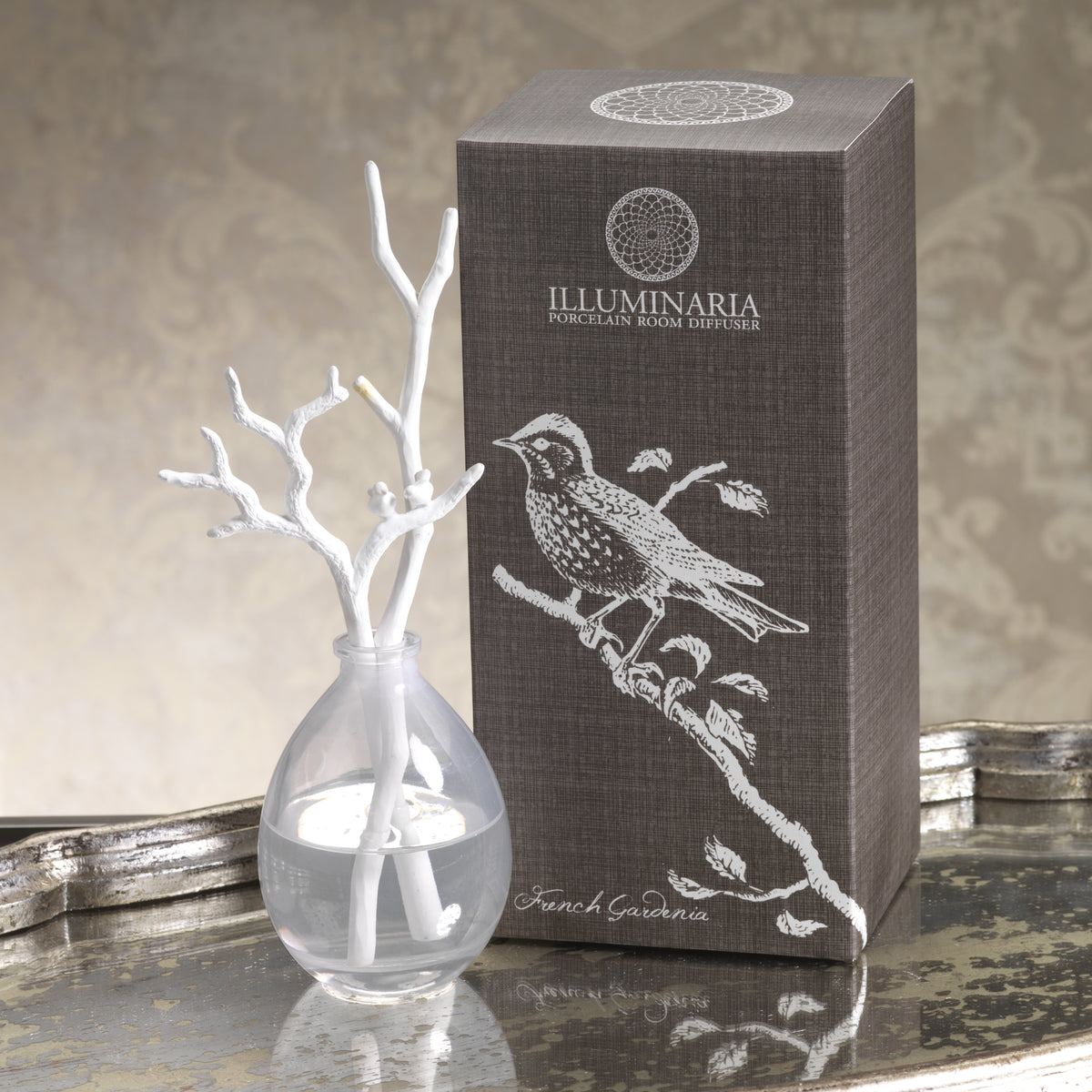 Zodax Illuminaria Porcelain Diffuser, French Gardenia Fragrance