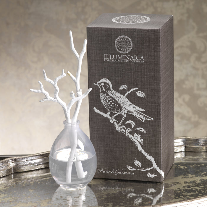 Zodax Illuminaria Porcelain Diffuser, French Gardenia Fragrance