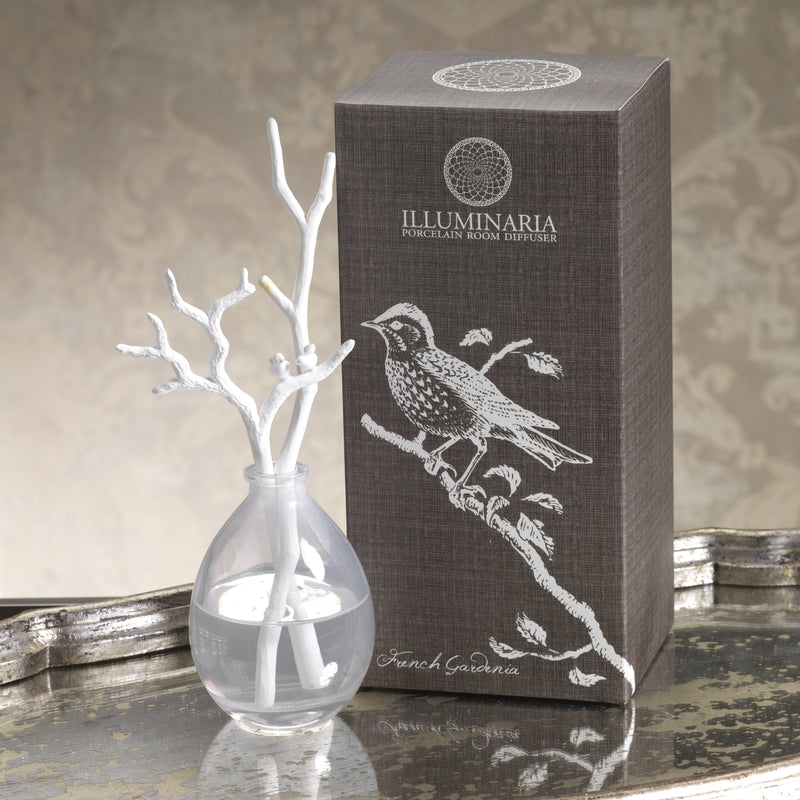 Zodax Illuminaria Porcelain Diffuser, French Gardenia Fragrance